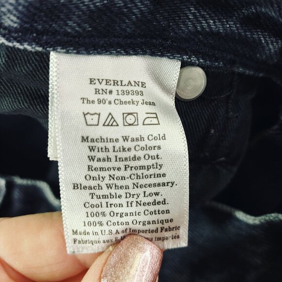 Everlane Womens 90s Cheeky Jeans 30R High Rise Straight Organic Cotton Blue Vibe - Picture 8 of 10